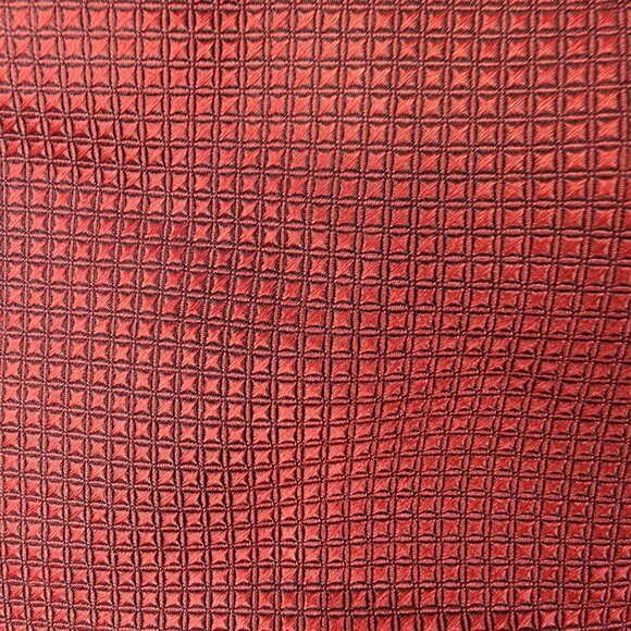 Bocara Vintage Silk Neck Tie Men Accessories Red Black Check Textured Formal - Picture 7 of 14